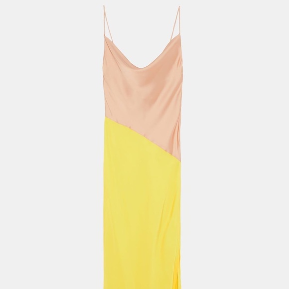 πZARA Color-block Asymmetrical Slip Dress - Picture 2 of 7